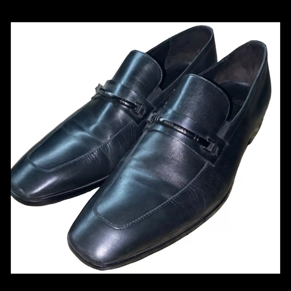 Hugo Boss Hulof Venetian Men's Black Leather Slip on Loafers 9.5